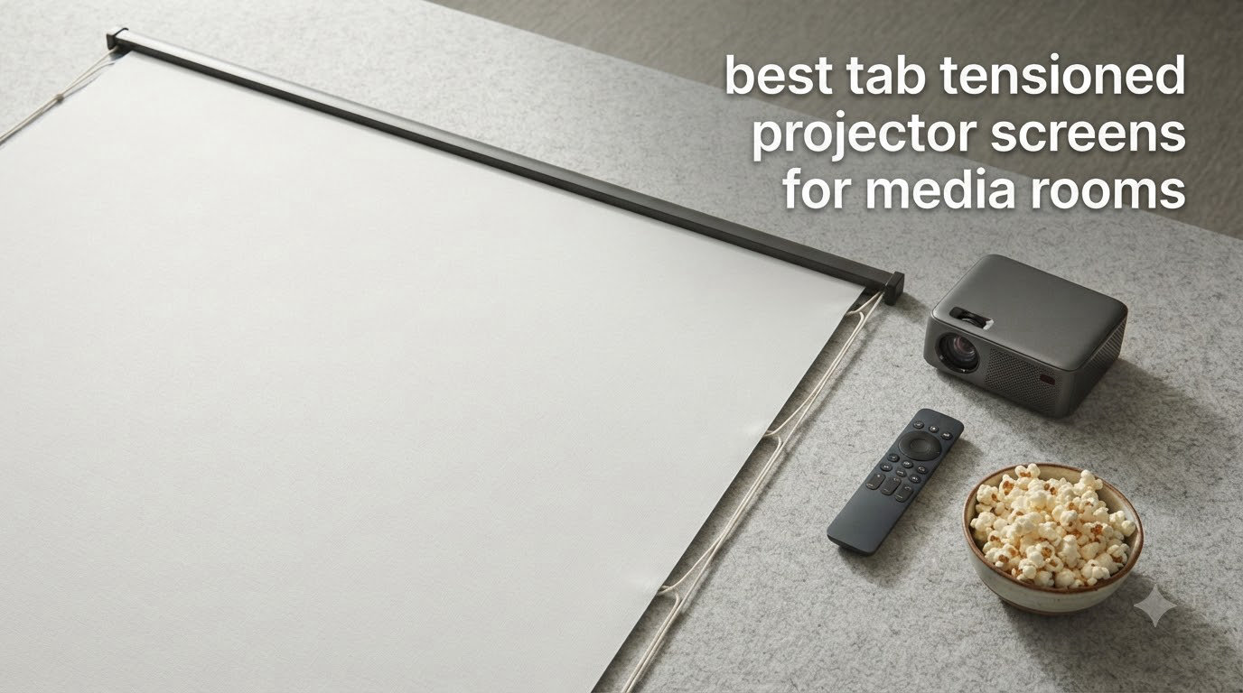 best tab tensioned projector screens for media rooms
