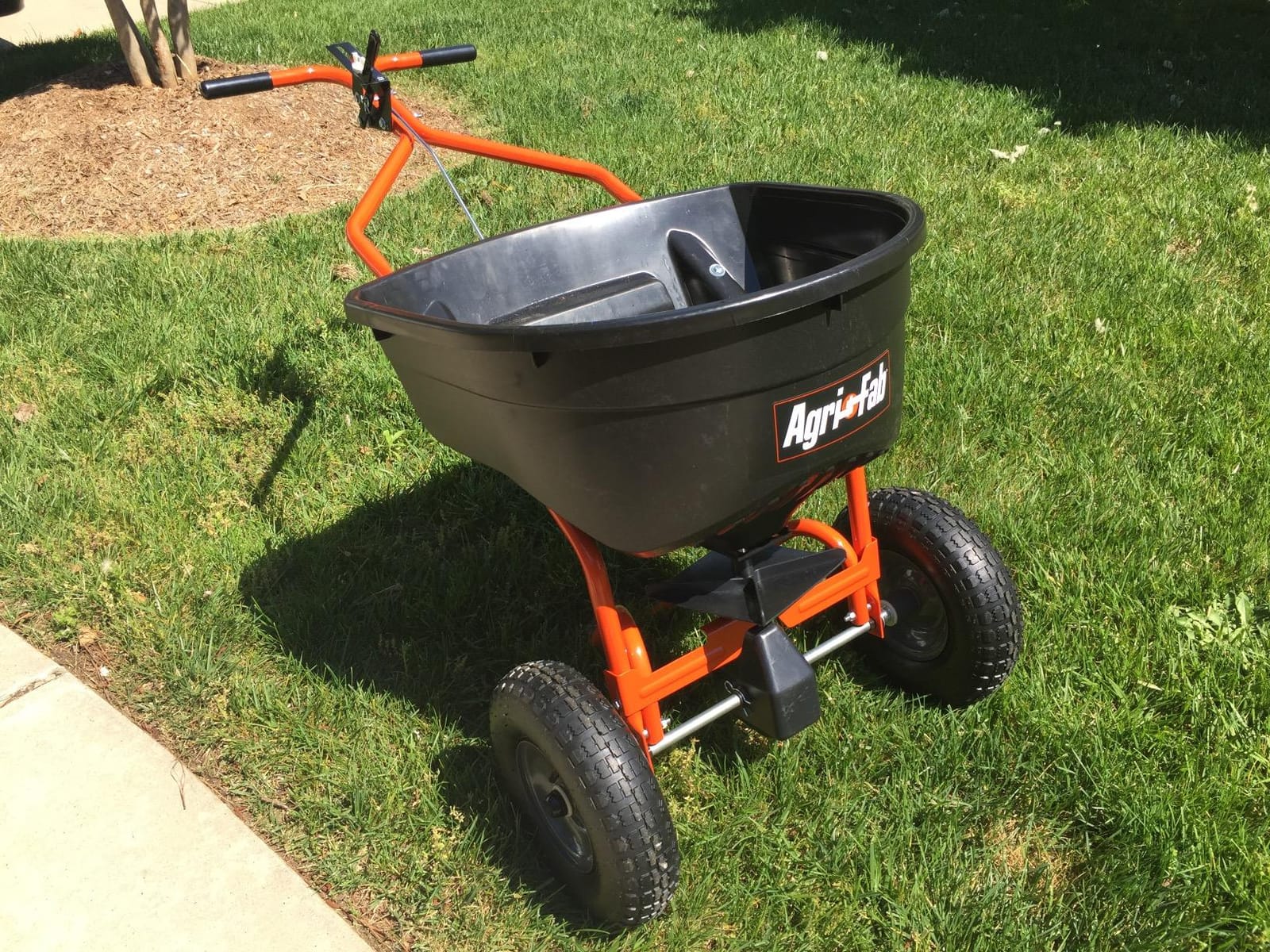 Agri-Fab 45-0462 Push Broadcast Spreader,Orange & Black,130-lb Capacity customer photo 1