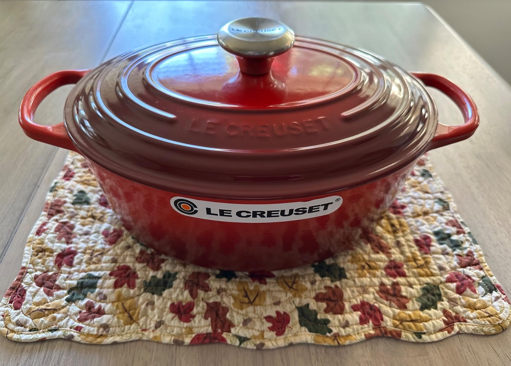 Le Creuset Enameled Cast Iron Oval Dutch Oven, 15.5 qt., Cerise customer photo 1