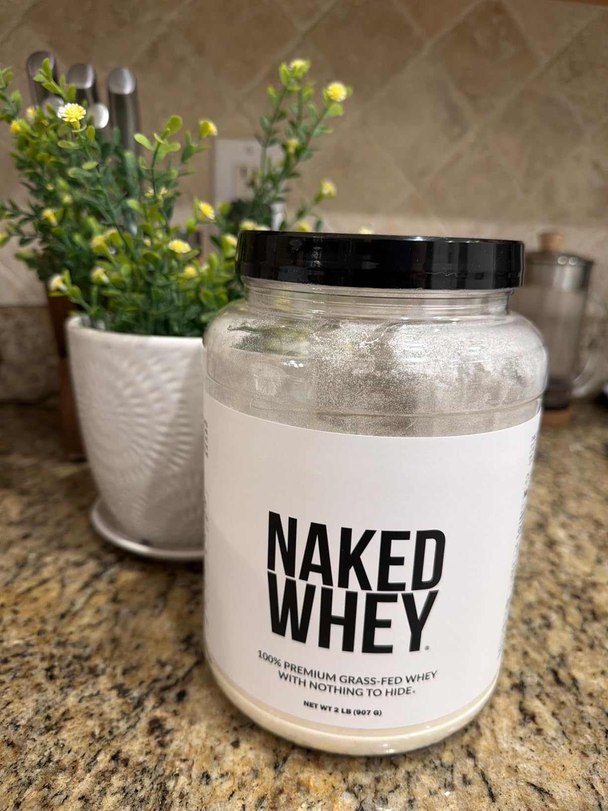 NAKED Whey 2LB 100% Grass Fed Whey Protein Powder - Only 1 Ingredient, Unflavored Whey Protein, NSF Certified, Undenatured, Gluten Free, Soy Free, No GMOs, No Preservatives customer photo 2