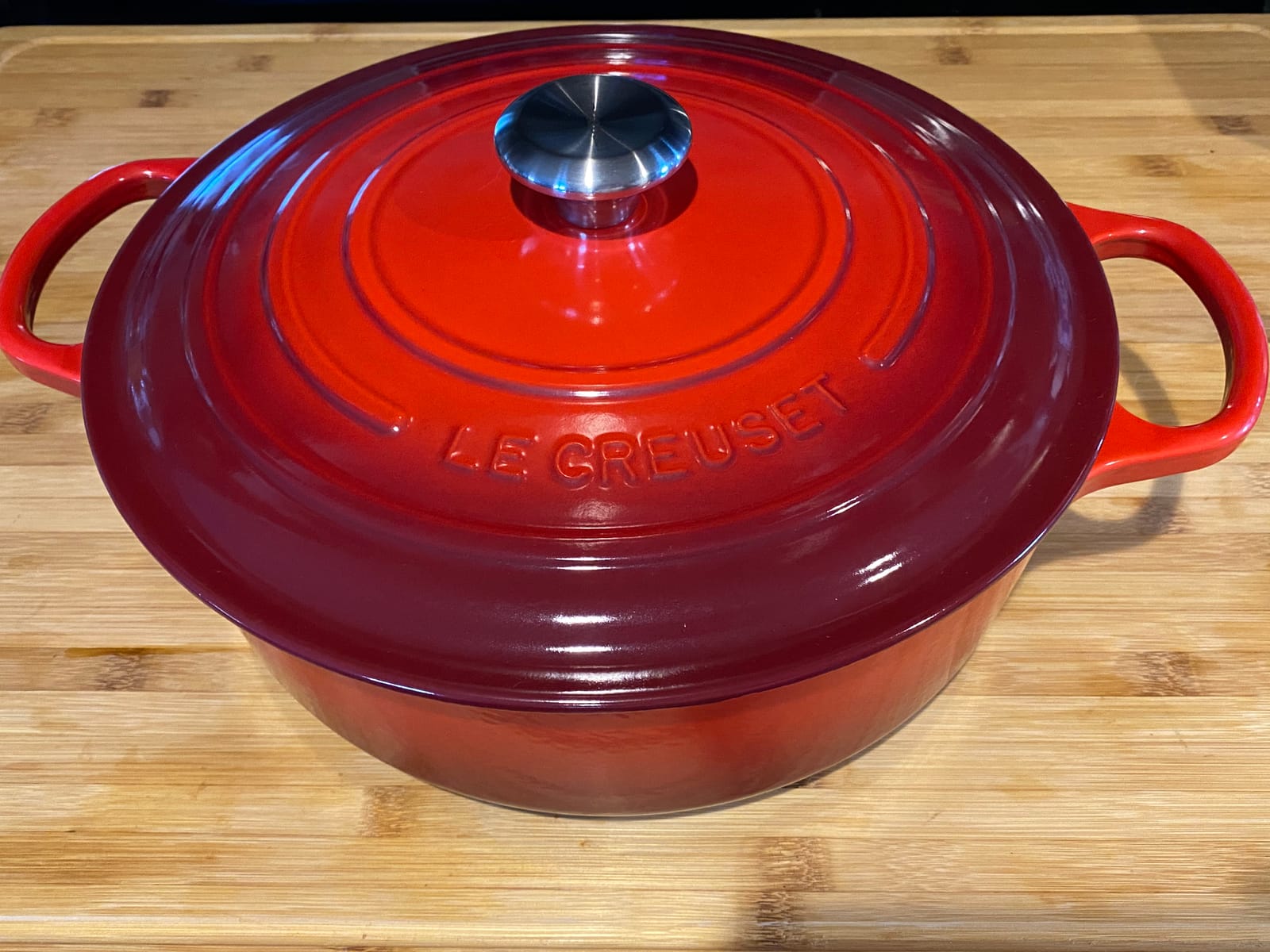 Le Creuset Enameled Cast Iron Round Wide Dutch Oven, 6.75 qt., Cerise customer photo 2