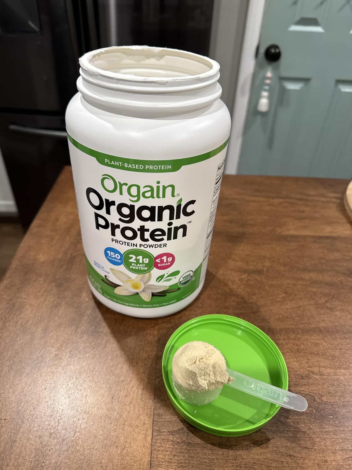 Orgain Organic Vegan 21g Protein + Superfoods Powder, Vanilla Bean, 2.02lb customer photo 1