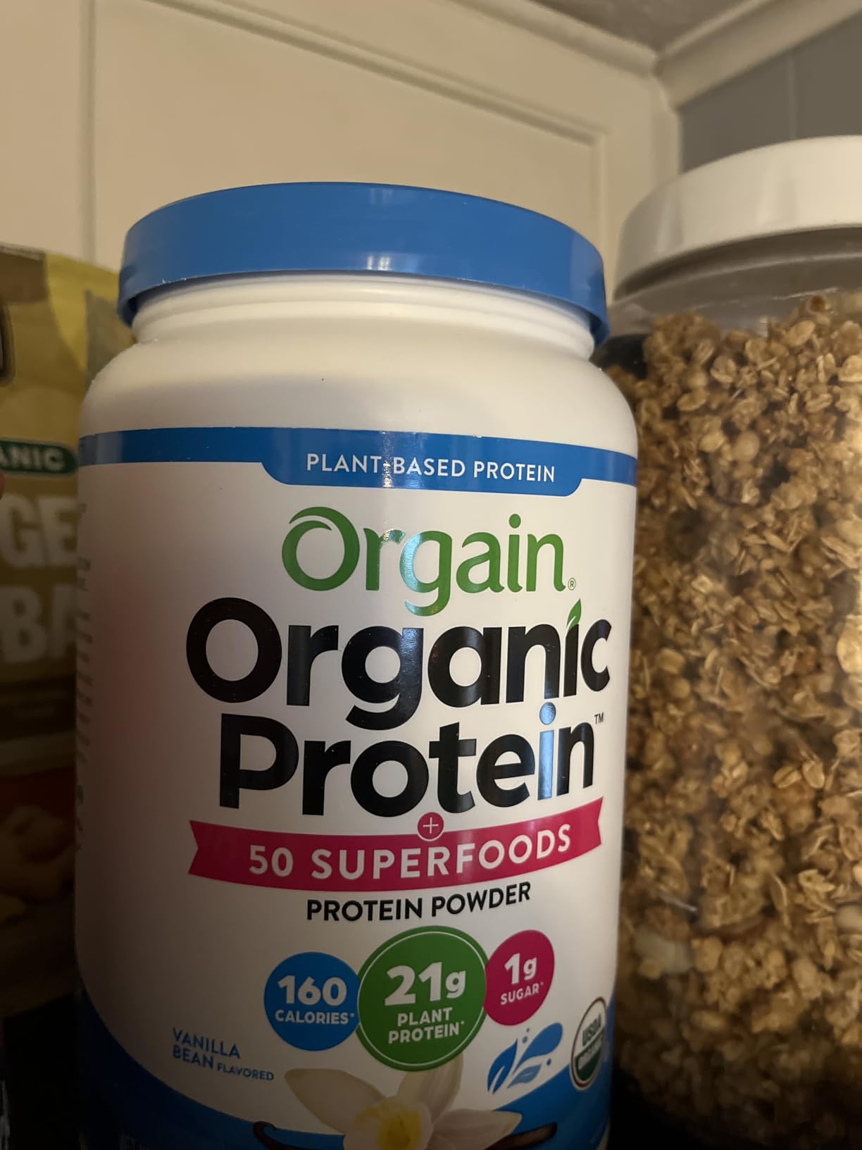 Orgain Organic Vegan 21g Protein + Superfoods Powder, Vanilla Bean, 2.02lb customer photo 2
