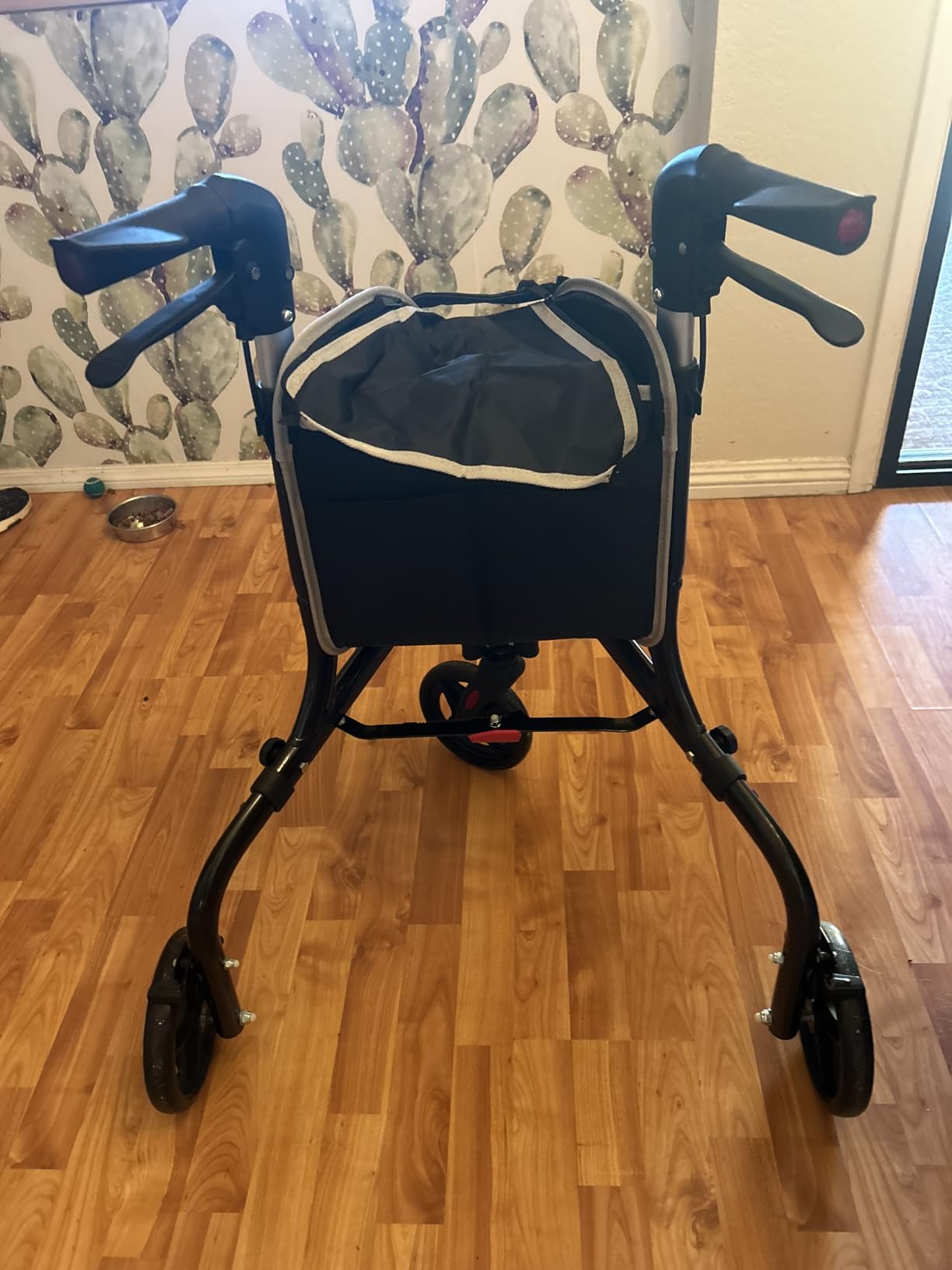 PLANETWALK Premium 3 Wheel Rollator Walker for Seniors – Ultra Lightweight Foldable Aluminum Mobility Aid with Height Adjustable Handle and 7.5 Inch Wheels, Brilliant Red customer photo 2