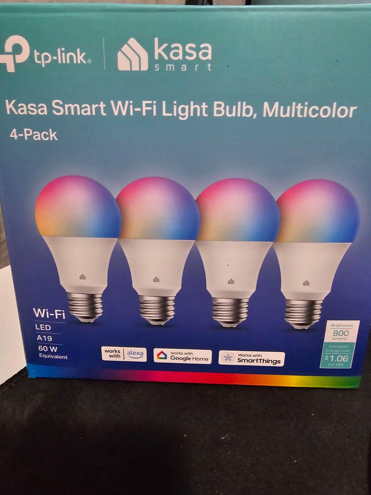 Kasa Multicolor Dimmable Wi-Fi Smart Bulb, A19, KL125P4 customer photo 1