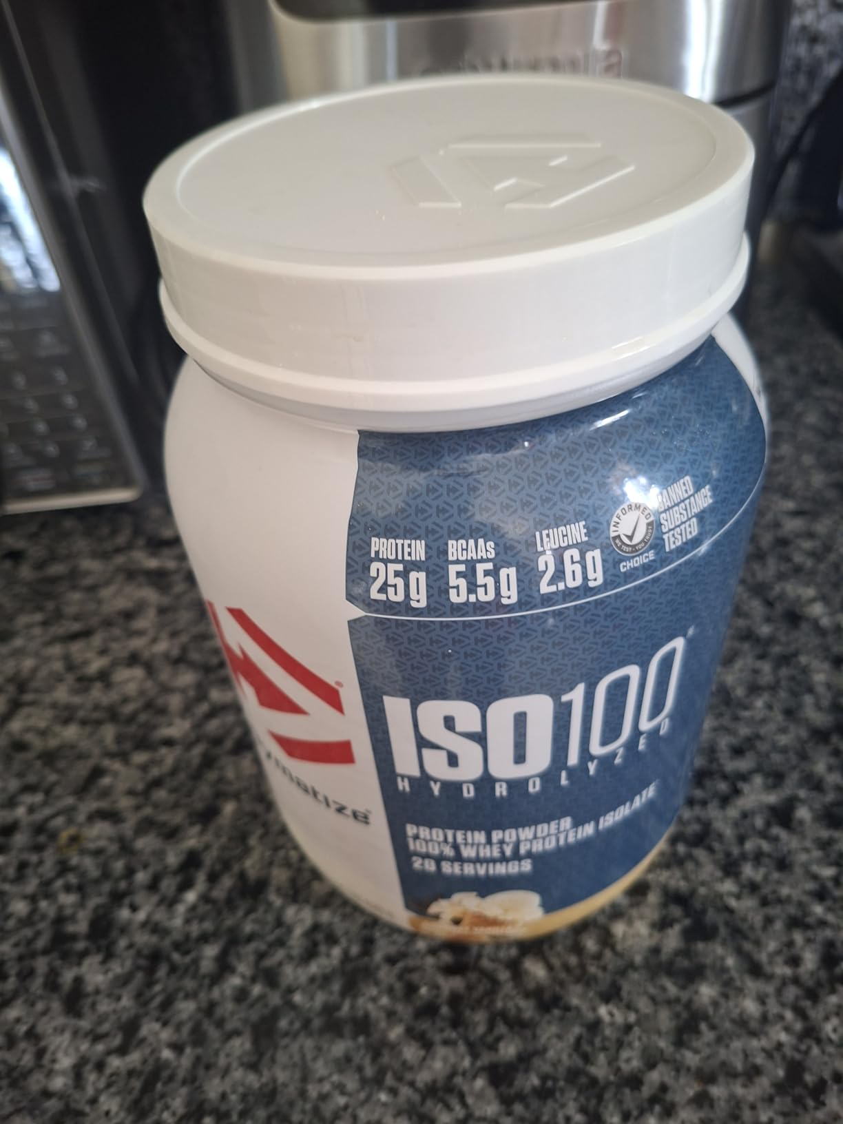 Dymatize ISO100 Protein Powder, 100% Whey Isolate, Gourmet Vanilla customer photo 1