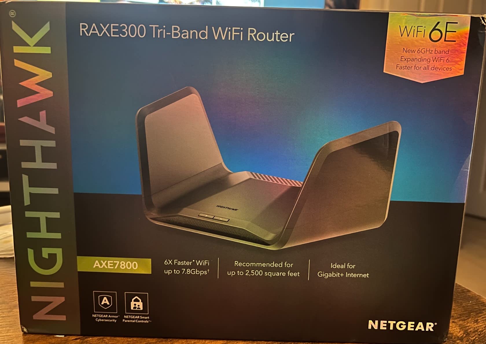 NETGEAR Nighthawk Tri-Band WiFi 6E Router (RAXE300) - Security Features, AXE7800 Wireless Gigabit Speed (Up to 7.8Gbps), New 6GHz Band, 8-Streams Cover up to 2,500 sq. ft., 40 Devices customer photo 2