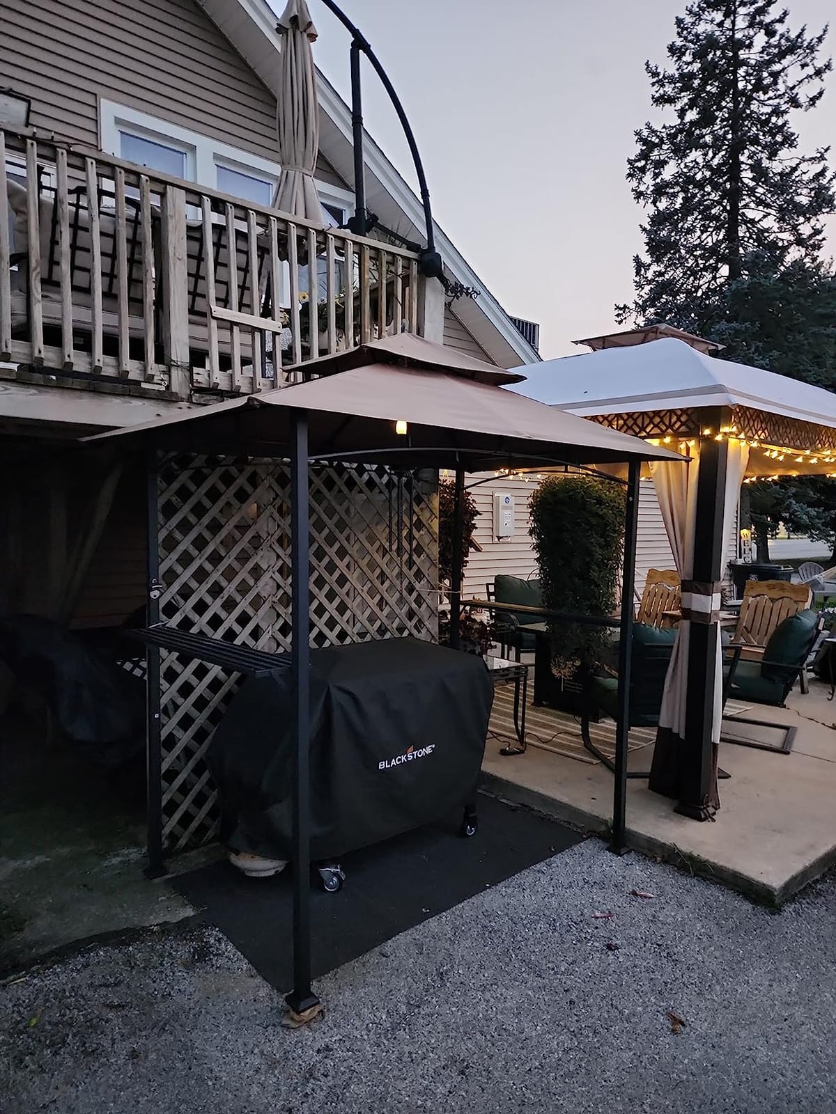AECOJOY 8' x 5' Outdoor Grill Gazebo Canopy, BBQ Canopy for Outdoor Grill, 2- Tier BBQ Gazebo Shelter for Patio, Backyard and More (Grey) customer photo 1