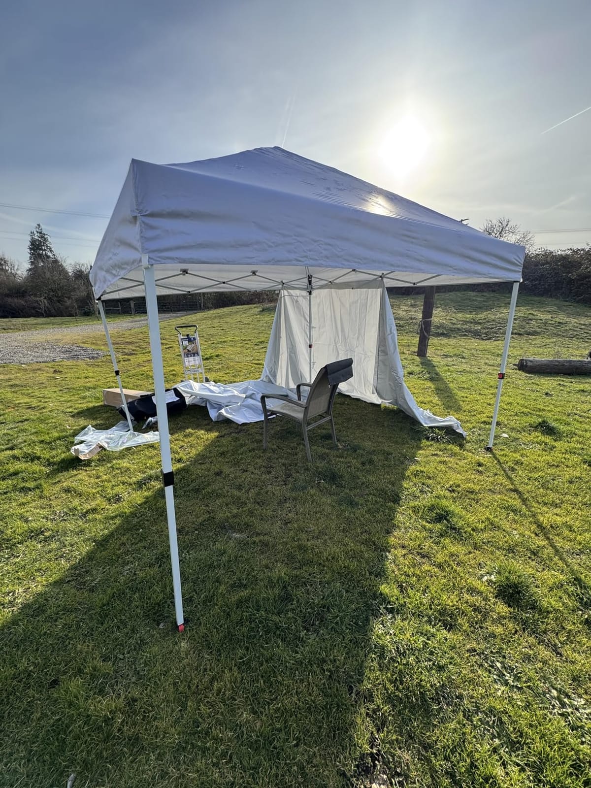 CROWN SHADES 10X10 Commercial Pop Up Canopy Tent with Sidewalls, Gray customer photo 2