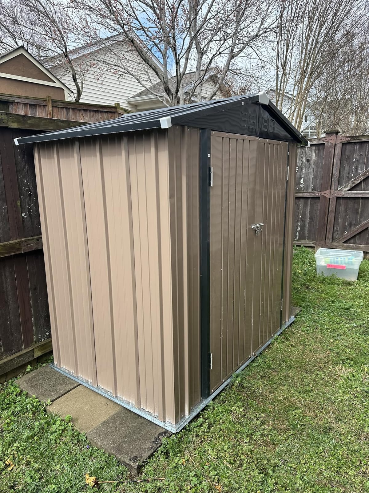 Gizoon 8x6 FT Outdoor Storage Shed, Corrosion Metal Garden Shed, Dark Grey customer photo 1
