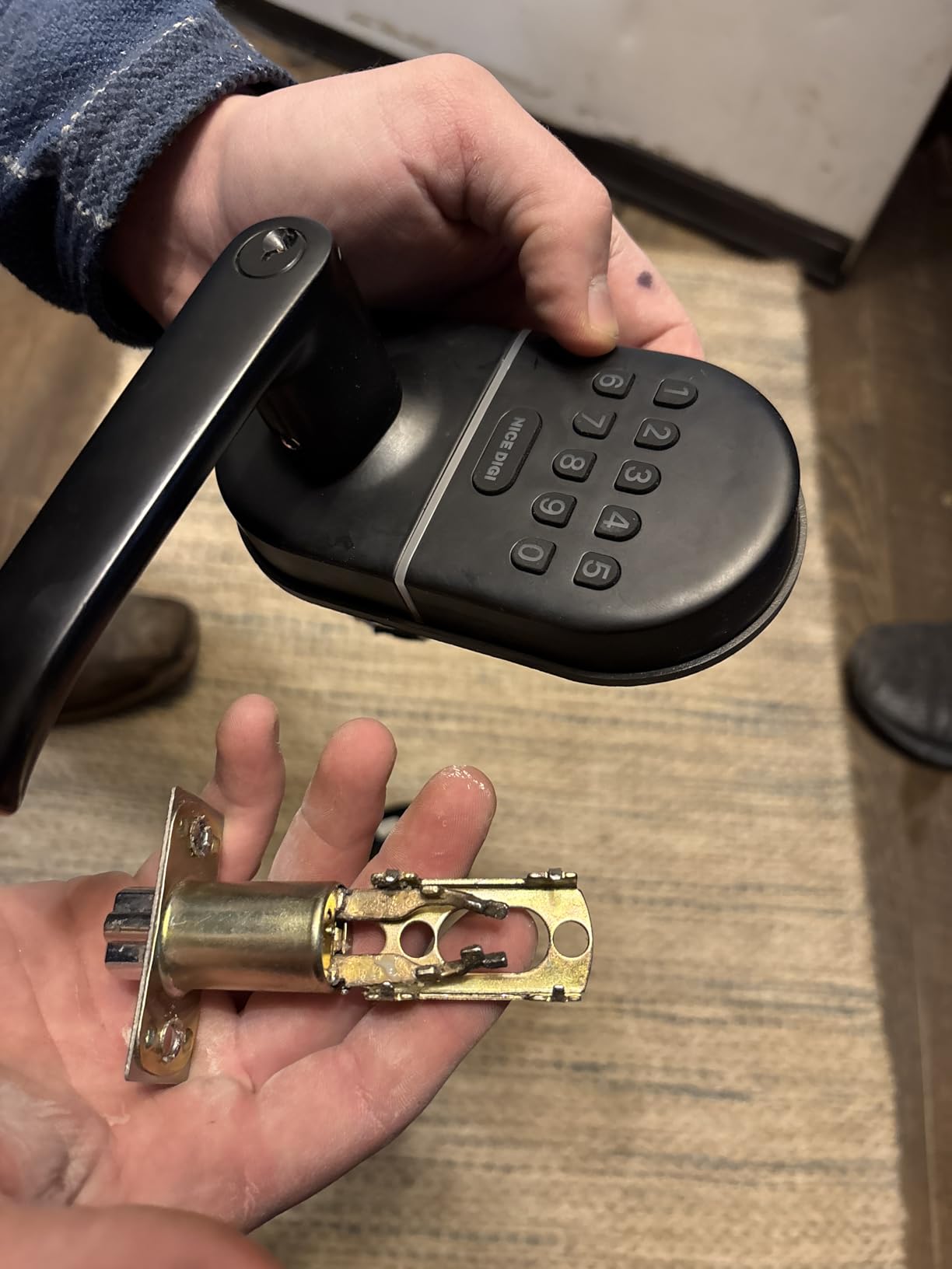 Keypad Door Lock with Handle, Smart Keyless Entry with Code for Front Door customer photo 2
