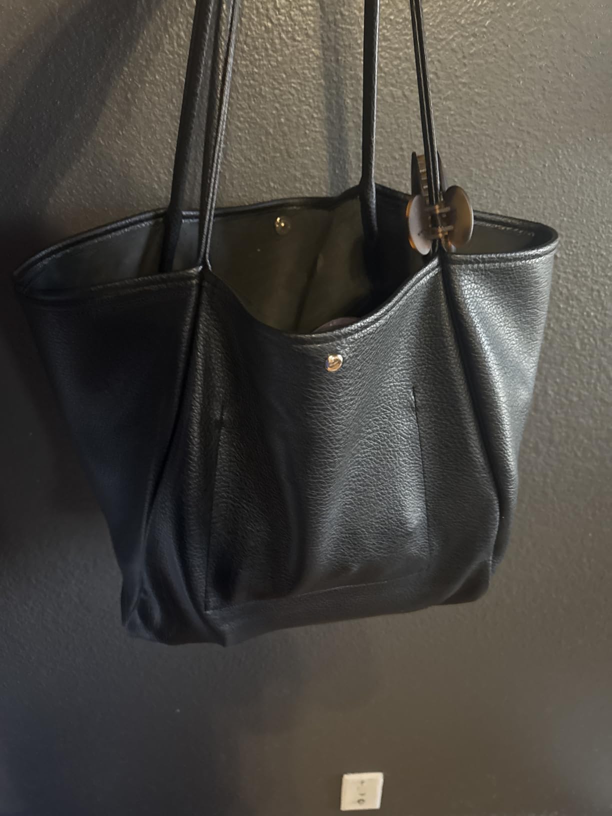 Oversize Pu Leather Tote Women Weekender Bag Shopper Handbag Travel Purse customer photo 1