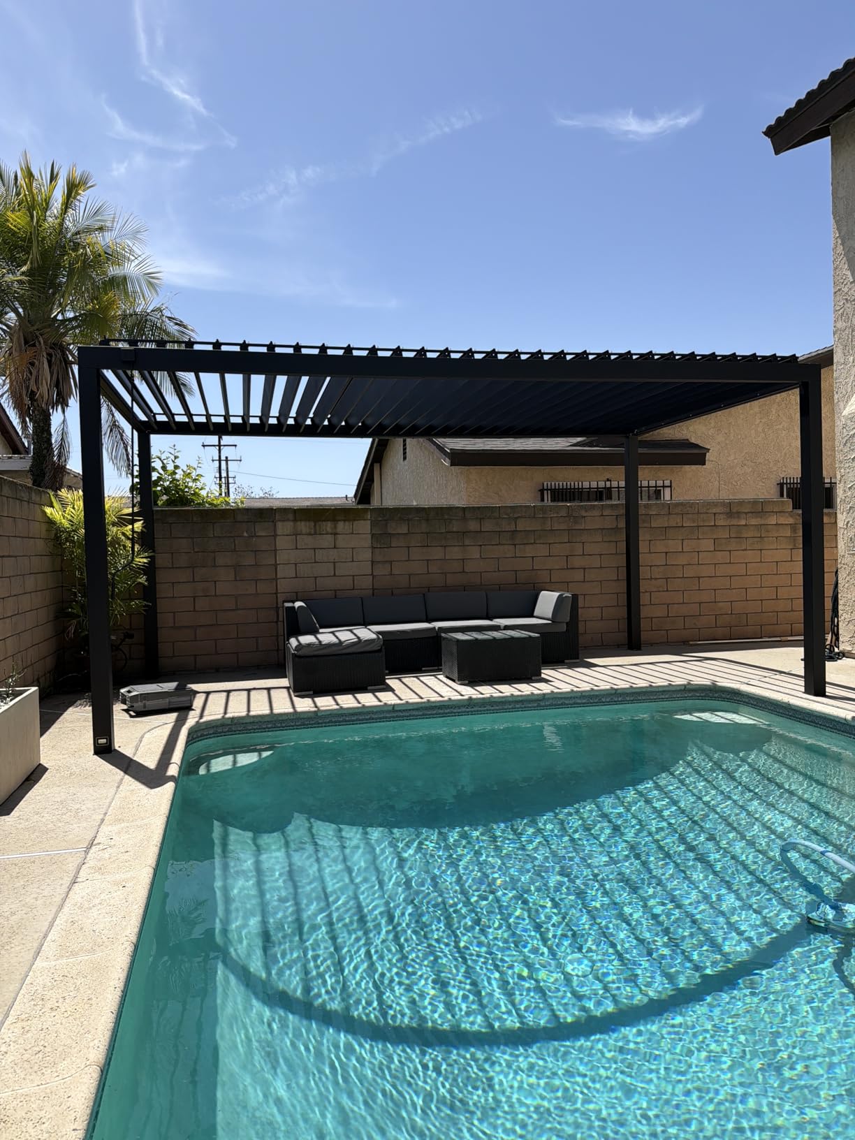 Backyard Discovery Sarasota 20' x 10' Galvanized Steel Louvered Pergola Kit with Adjustable Roof, Shade, Rain Protection, High-Wind Rating, Gutter System for Outdoor Patio, Garden, Deck, Entertaining customer photo 1