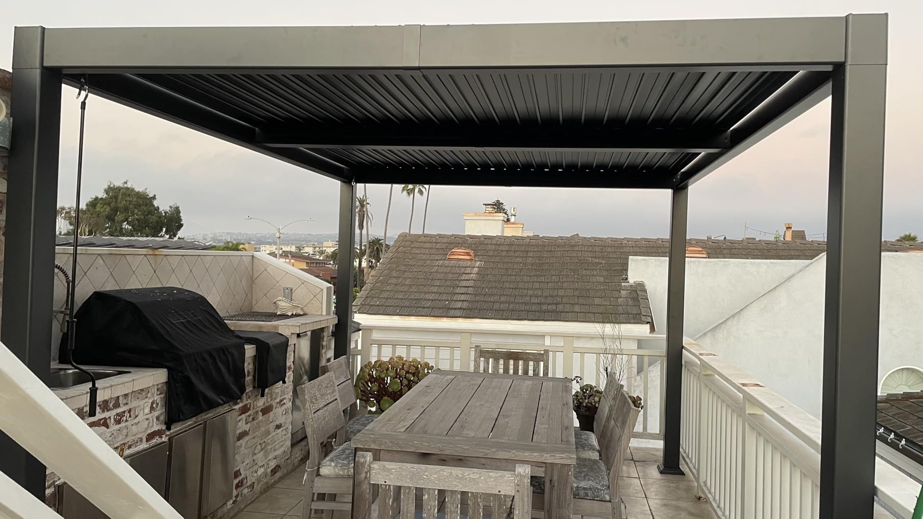 PURPLE LEAF Louvered Pergola 10' x 14' Aluminum Pergola w/Independent Roof customer photo 1