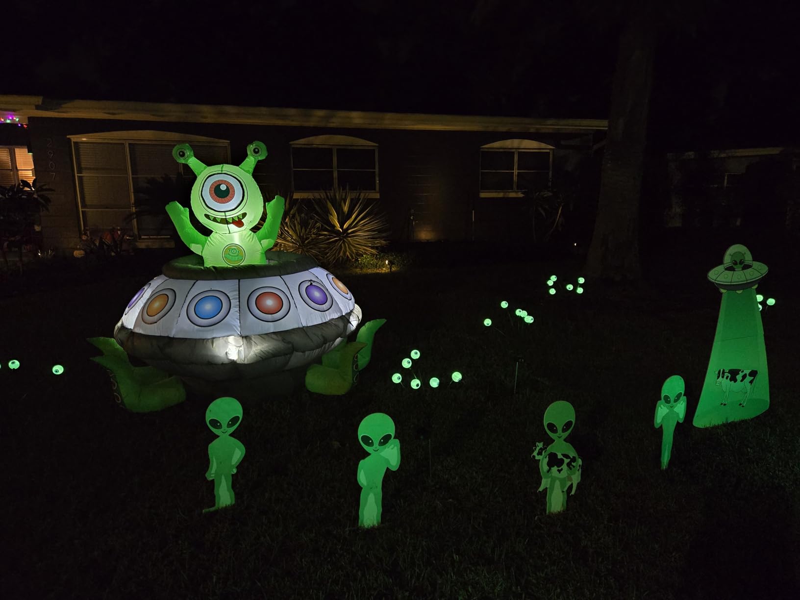 Solar Halloween Decorations Outdoor 6 Pack 36 LED Green Solar Eyeball Light customer photo 1