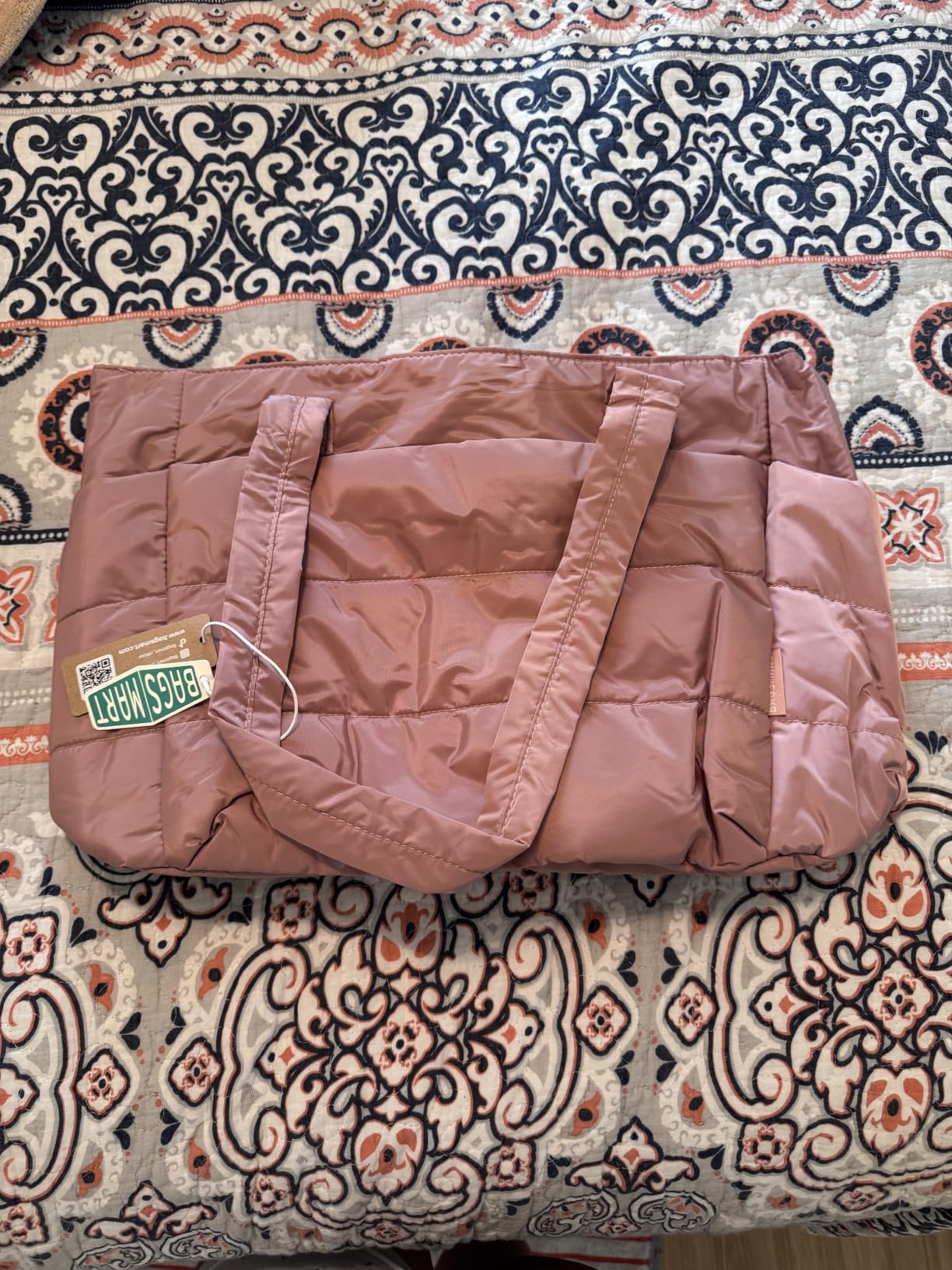 BAGSMART Puffy Tote Bag for Women, Lightweight Work Tote Handbag customer photo 2
