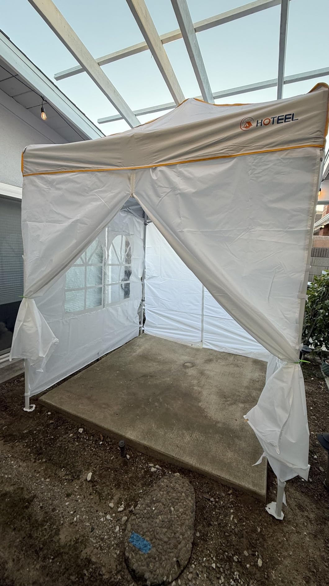 Hoteel 10x10 Heavy Duty Pop Up Canopy Tent with 4 Sidewalls, Black customer photo 1