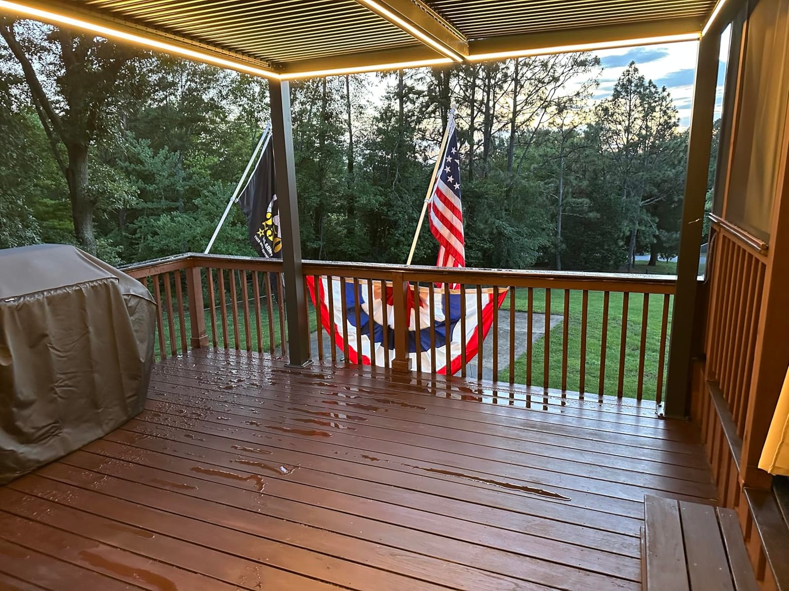 PURPLE LEAF Louvered Pergola 12' x 14' 94AS LED Strip Light Windproof customer photo 2