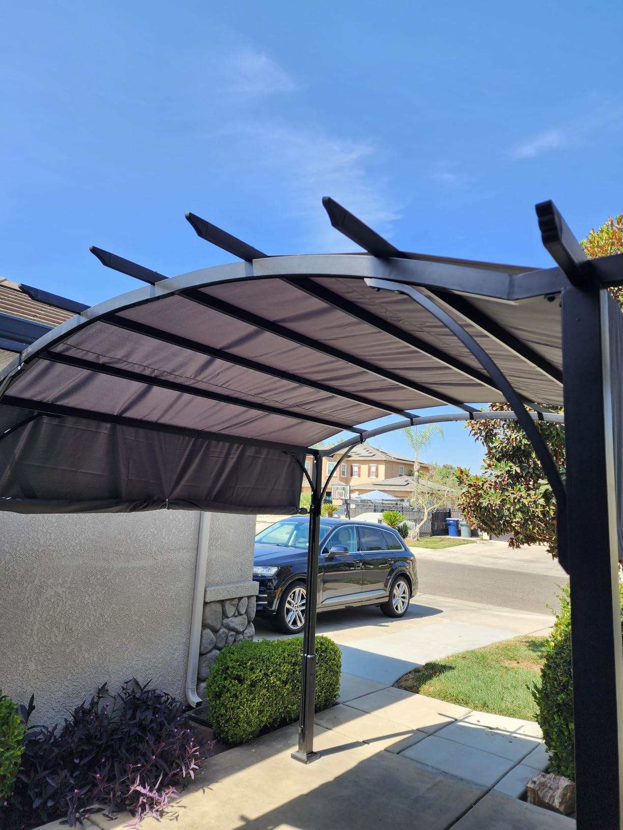 ABCCANOPY Arched Pergola 10'x10' with Retractable Sun Shade, Dary Gray customer photo 1