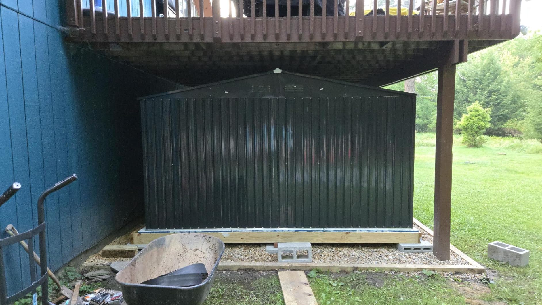 AECOJOY 8x6 FT Galvanized Steel Outdoor Storage Shed, Small Metal Garden Tool Shed with Sloped Roof & Lockable Double Sliding Doors,Dark Grey customer photo 2