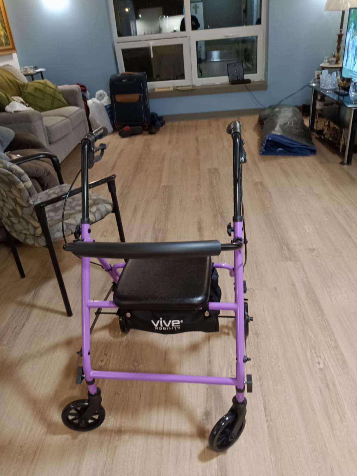 Vive Mobility Steel Rollator Walker with Seat - Foldable, Narrow, Rolling customer photo 1