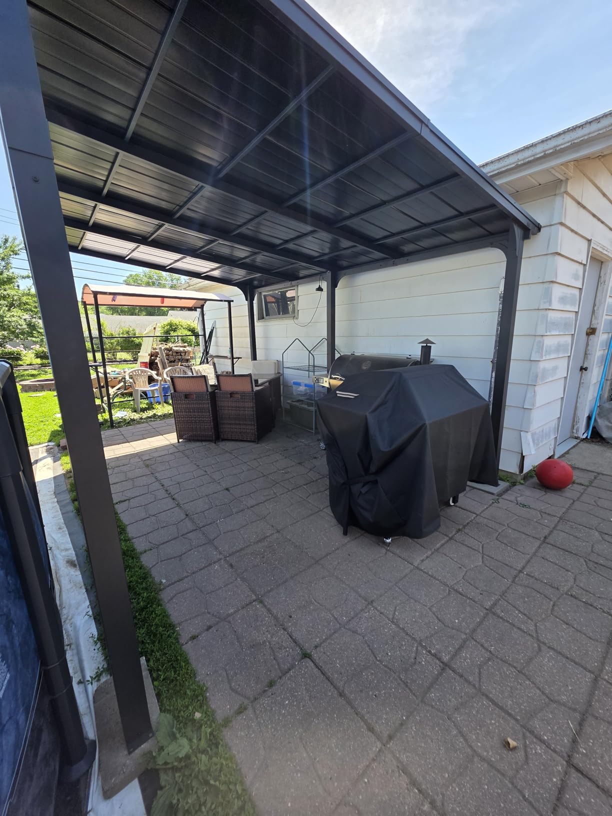 Covered Outdoor Grill Gazebo 6x12 with Side Shelf and Bottle Opener, Black customer photo 1