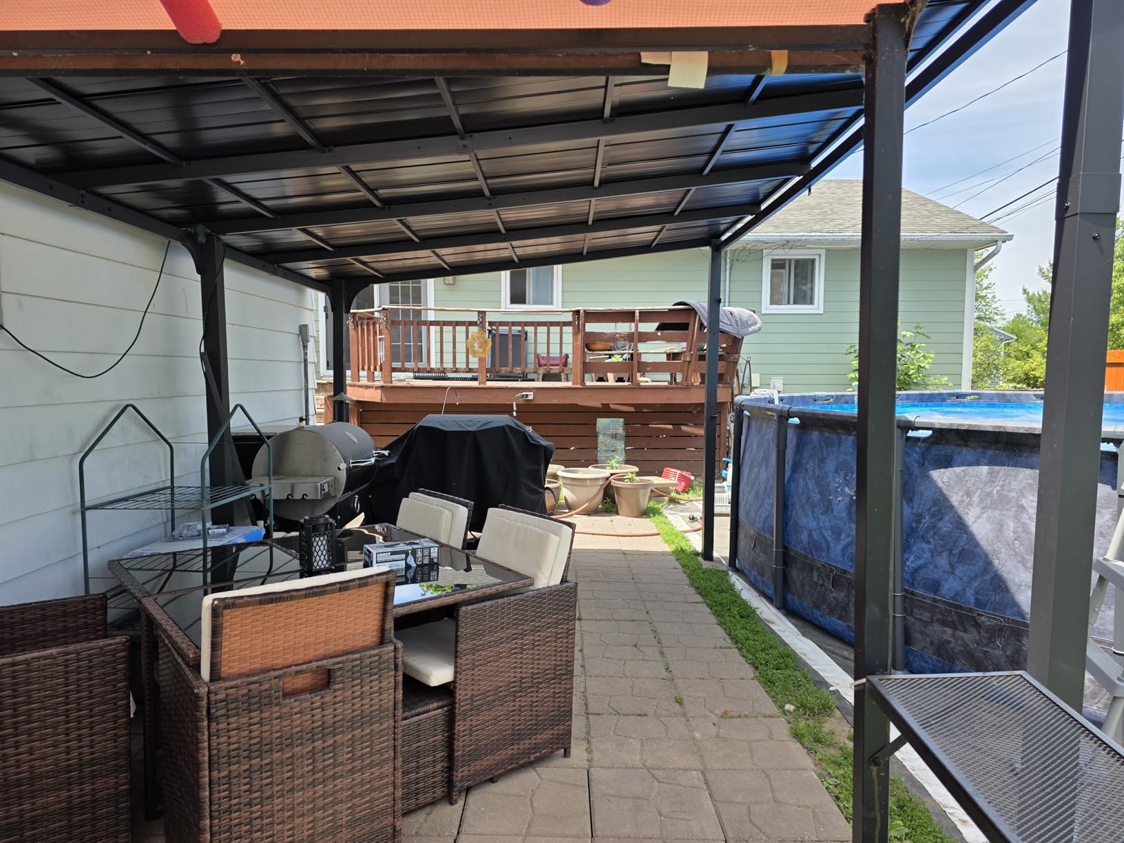 Covered Outdoor Grill Gazebo 6x12 with Side Shelf and Bottle Opener, Black customer photo 2