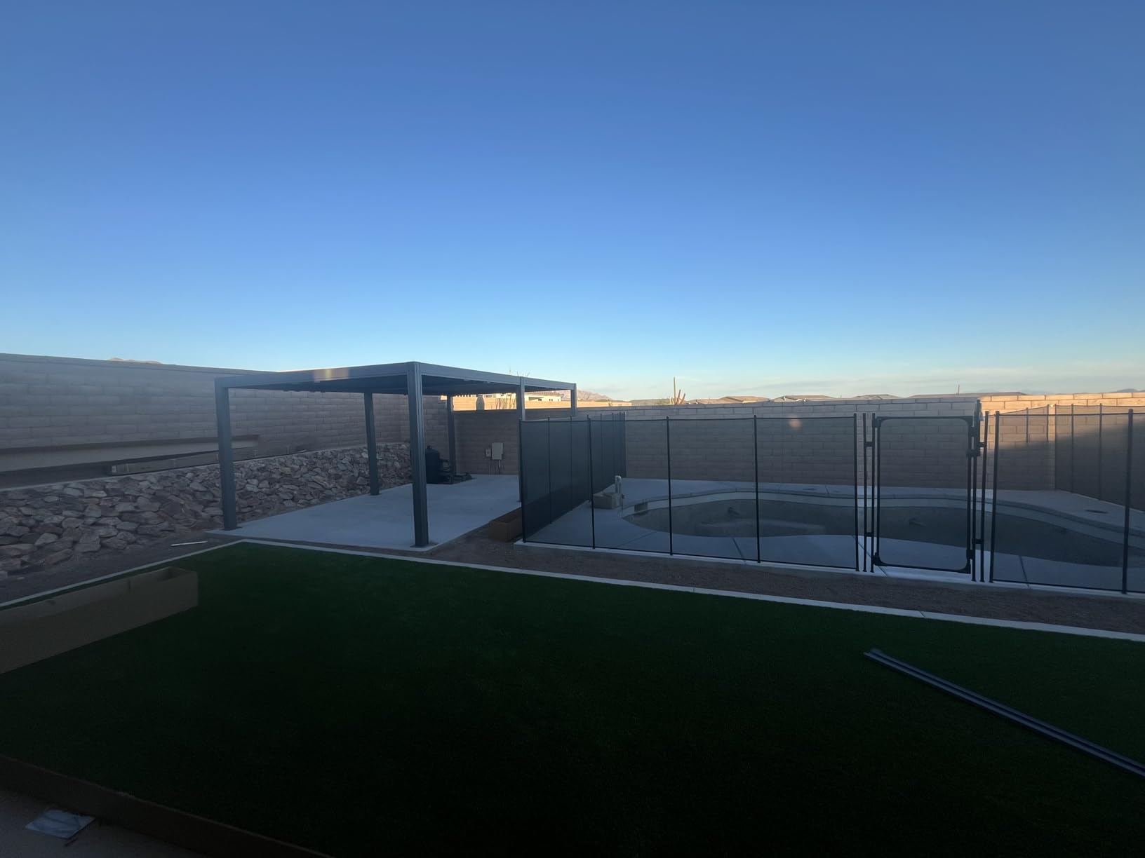 Domi Outdoor Pergola 10' x 12', Aluminum Louvered Pergola with Adjustable Louvers, Full Aluminum Frame, Built-in Gutter System, Modern Patio Gazebo for Deck Garden Patio, Brown customer photo 1
