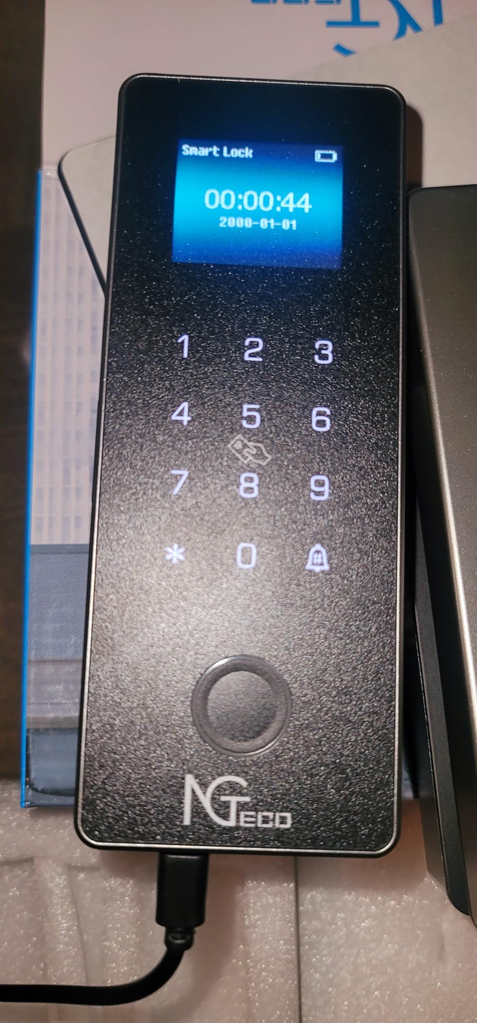 NGTeco Smart Glass Door Locks, 5 Unlock Ways Keyless Entry Gate Locks, Remote Control, Fingerprint, IC Card, Password, No Drill Door Locks for Home,Green House,Cabinet,Office customer photo 1