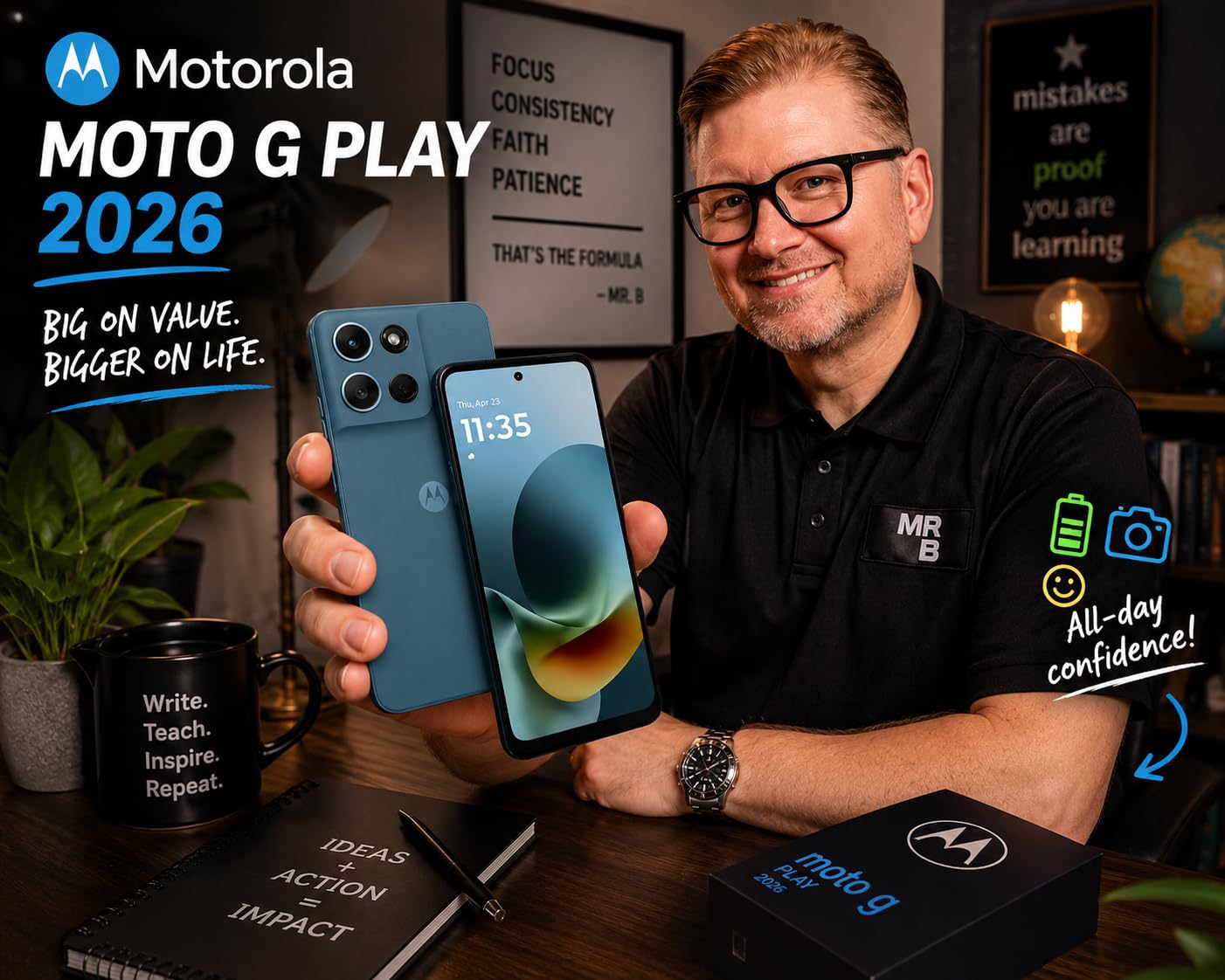 Motorola Moto G Play - 2026 | Unlocked | Made for US 4/64GB | 32MP Camera | Pantone Tapestry customer photo 2
