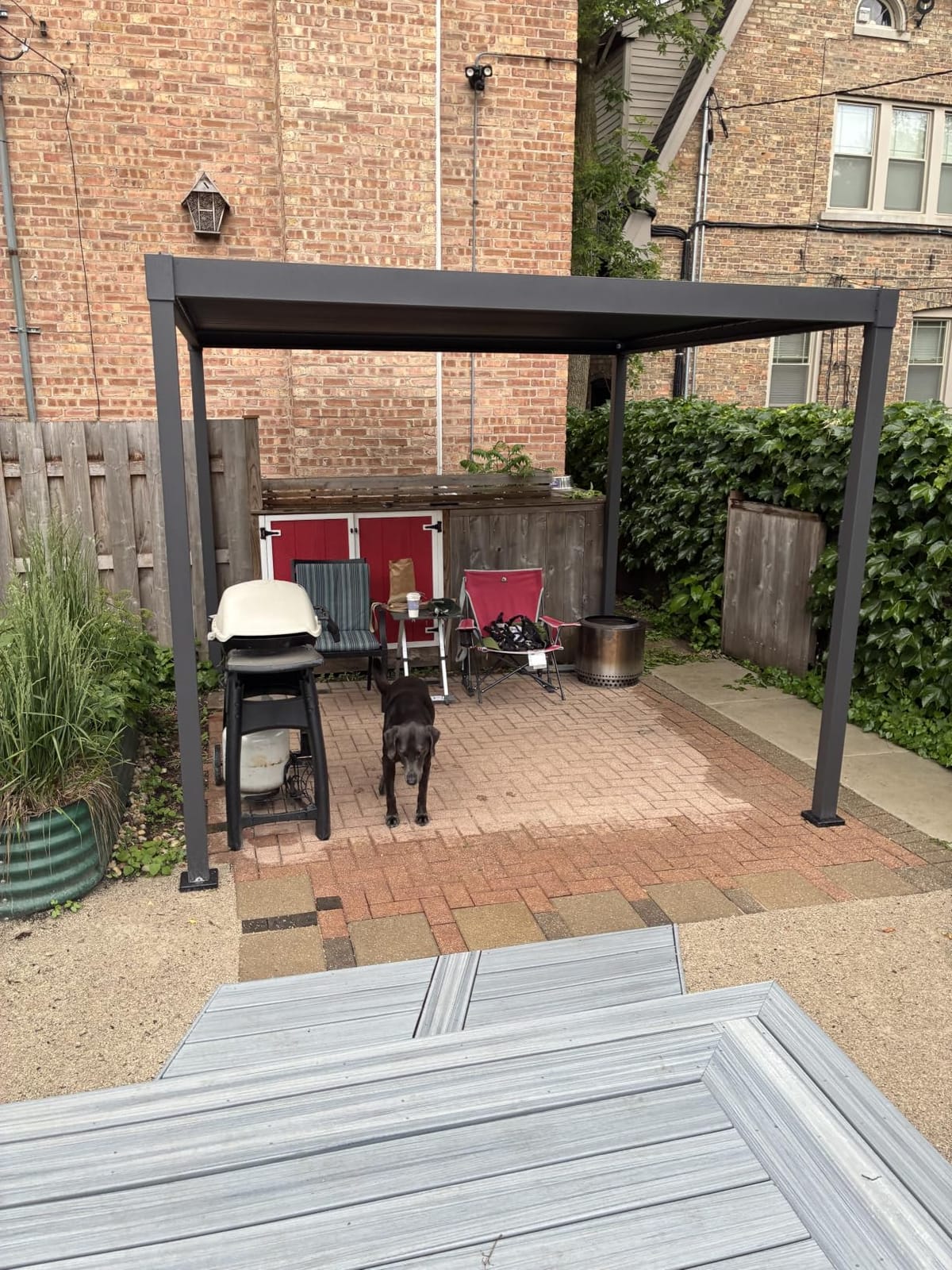 MIRADOR 80S 10'x12' Louvered Pergola with 10FT Shade Screen for Outdoor Deck Lawn Garden Backyard Patio Porch,Charcoal customer photo 1