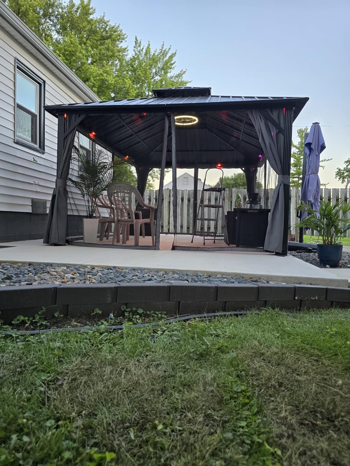Aoxun 12X16Ft Hardtop Gazebo Metal Gazebo with Galvanized Steel Double Roof customer photo 2
