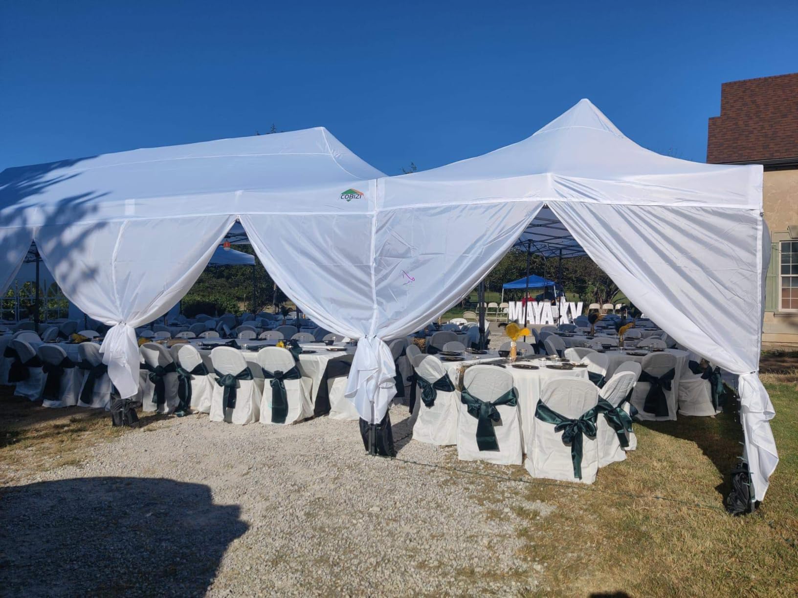 COBIZI 10x10 Heavy Duty Pop Up Canopy Tent with 4 Sidewalls, Black customer photo 1