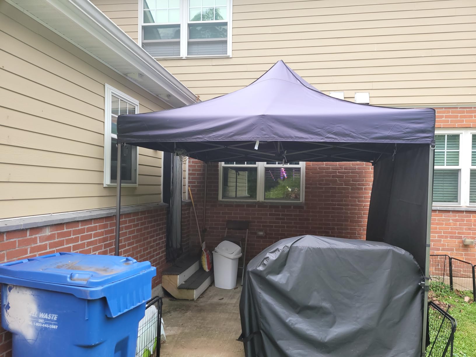 COBIZI 10x10 Heavy Duty Pop Up Canopy Tent with 4 Sidewalls, Black customer photo 2