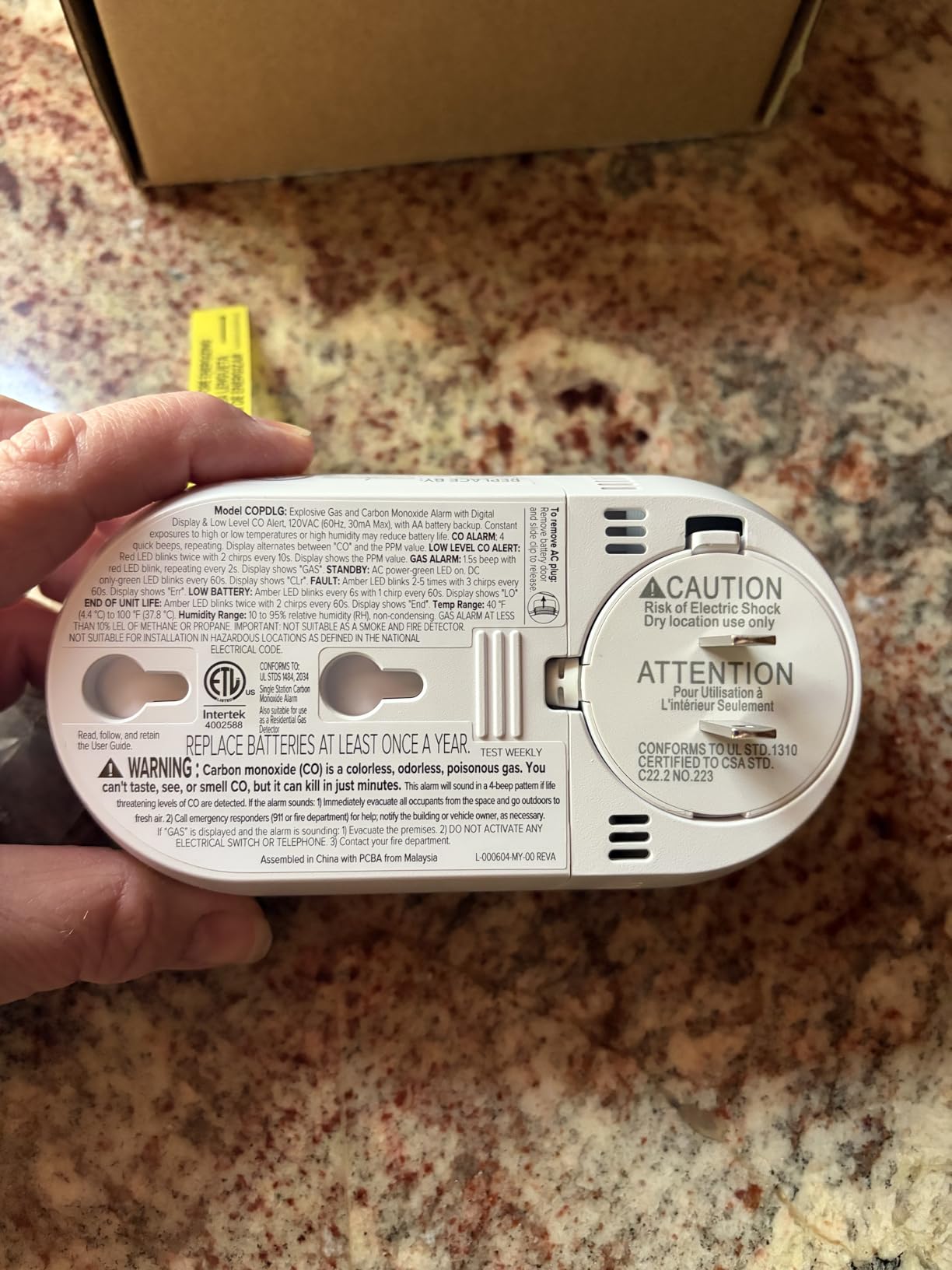 Kidde Carbon Monoxide & Explosive Gas Alarm, Plug-in & AA Battery, COPDLG customer photo 2