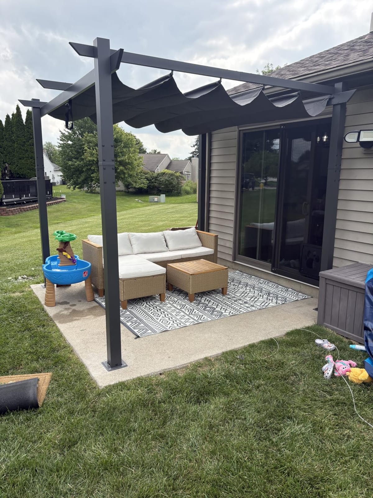 PURPLE LEAF Outdoor Pergola 10' x 13' White Pergola, Double Canopy, White customer photo 2