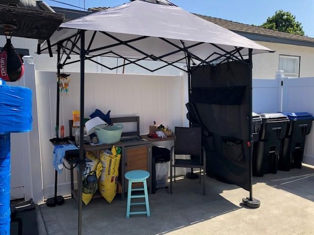 ABCCANOPY 8x5 Pop Up BBQ Grill Gazebo with Lights & Sidewall, Dark Gray customer photo 1