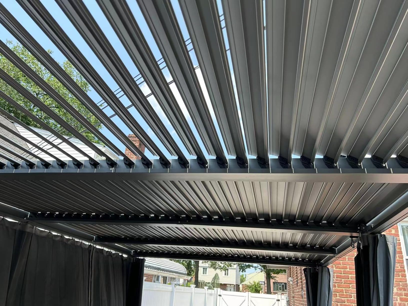 Aoxun Louvered Pergola 10x12 All-Aluminum, Waterproof Curtains and Netting customer photo 1