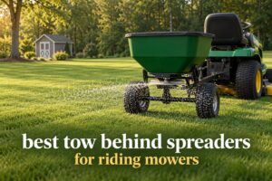 best tow behind spreaders for riding mowers